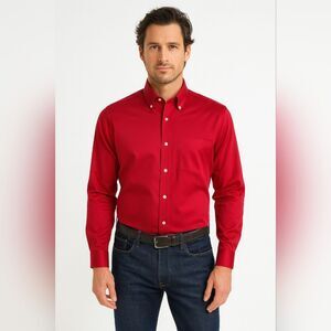 NWT Kenneth Cole Dress Shirt Non Iron Stretch Collar Regular Fit Large 16.5